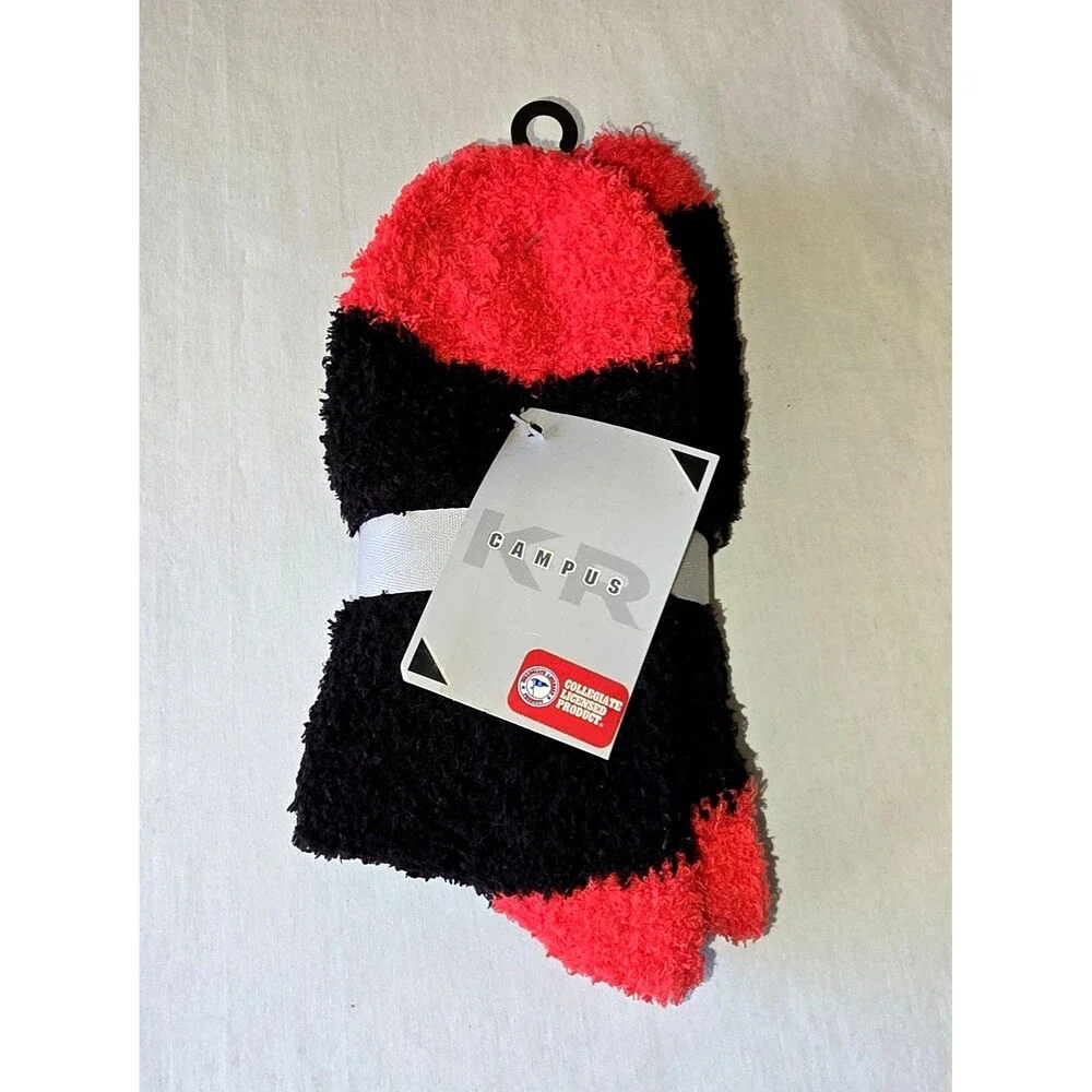 North Carolina NC State Wolfpack Socks Fuzzy Collegiate Licensed Product OneSize